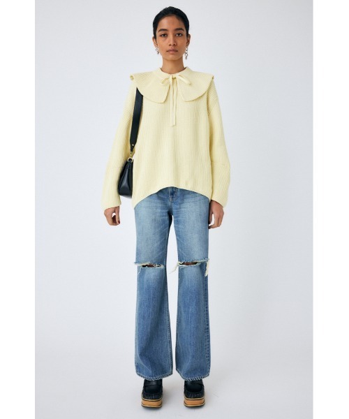 MOUSSY(マウジー)の「HW CRASH LOOSE STRAIGHT(デニムパンツ・レディース・ブルー・26inch/25inch/23inch/24inch)」の9枚目の写真