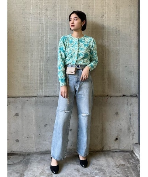 MOUSSY(マウジー)の「HW CRASH LOOSE STRAIGHT(デニムパンツ・レディース・ブルー・26inch/25inch/23inch/24inch)」の19枚目の写真