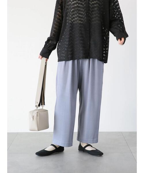 ehka sopo(エヘカソポ)の「ワイドスラックス(スラックス・レディース・ブルー/ブラック/キナリ・フリ-)」の4枚目の写真