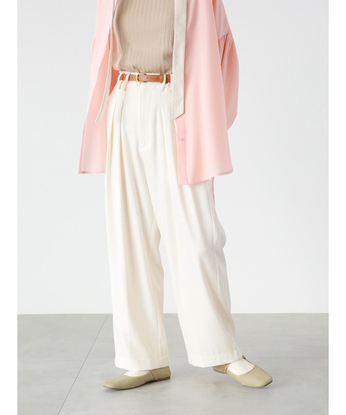 ehka sopo(エヘカソポ)の「ワイドスラックス(スラックス・レディース・ブルー/ブラック/キナリ・フリ-)」の1枚目の写真