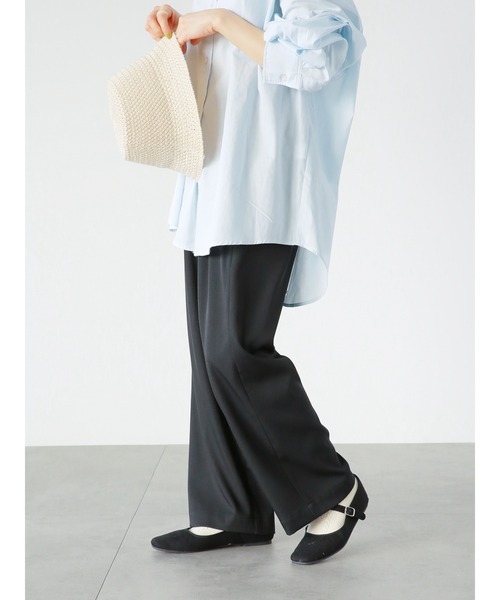 ehka sopo(エヘカソポ)の「ワイドスラックス(スラックス・レディース・ブルー/ブラック/キナリ・フリ-)」の2枚目の写真