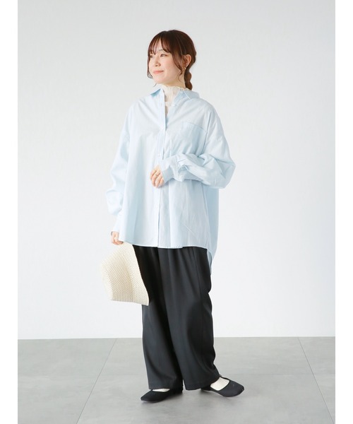 ehka sopo(エヘカソポ)の「ワイドスラックス(スラックス・レディース・ブルー/ブラック/キナリ・フリ-)」の18枚目の写真