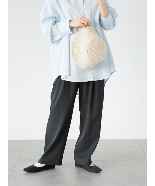 ehka sopo(エヘカソポ)の「ワイドスラックス(スラックス・レディース・ブルー/ブラック/キナリ・フリ-)」の19枚目の写真