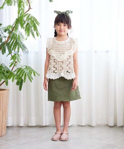 MAKE YOUR DAY(メイクユアデイ)の「かぎ編みニットベスト■90~140cm対応(ベスト・キッズ・アイボリー・S/M/L)」の5枚目の写真