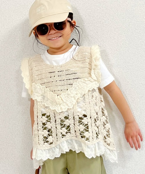 MAKE YOUR DAY(メイクユアデイ)の「かぎ編みニットベスト■90~140cm対応(ベスト・キッズ・アイボリー・S/M/L)」の18枚目の写真
