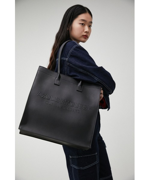 【新品】 AZUL by MOUSSY ロゴトートバッグ 完売 ブラック★ AZUL BY MOUSSY 2WAYカラーロゴトートバッグ BLU -靴