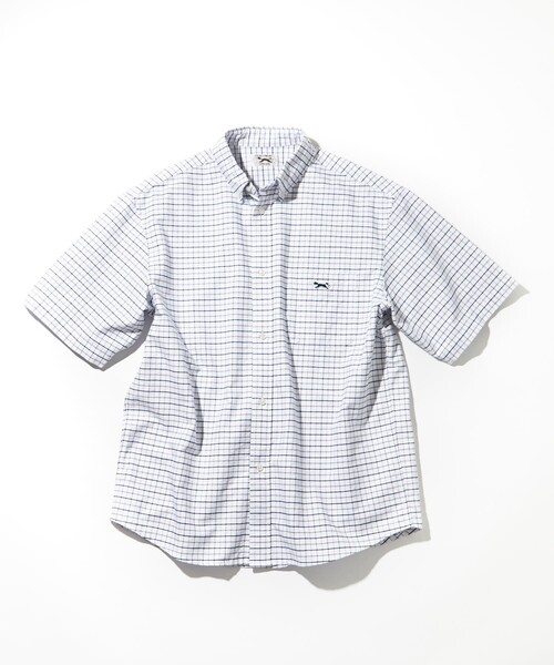 TOWNCRAFT（タウンクラフト）の「TOWN CRAFT/タウンクラフト 別注 ボタンダウンシャツ/ワンポイント 半袖シャツ（シャツ/ブラウス・メンズ・ホワイト/ライトグレー/サックスブルー/その他/ストライプ/チェック・MEDIUM/LARGE）」の6枚目の写真