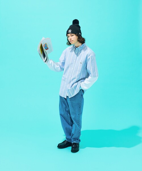 TOWNCRAFT（タウンクラフト）の「TOWN CRAFT/タウンクラフト 別注 ボタンダウンシャツ/ワンポイント 半袖シャツ（シャツ/ブラウス・メンズ・ホワイト/ライトグレー/サックスブルー/その他/ストライプ/チェック・MEDIUM/LARGE）」の21枚目の写真