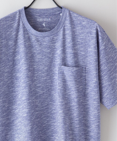 LB/S (エルビーエス)の「汗染みの目立ちにくいTシャツ ZEROSTAIN ゼロステイン 撥水性 UVカット スラブ胸ポケット付き クルーネックTシャツ(Tシャツ/カットソー・メンズ・アイボリー/ブラック/ネイビー/ブルー/スミクロ/カーキ・MEDIUM/X-LARGE/LARGE/SMALL)」の1枚目の写真