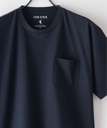 汗染みの目立ちにくいTシャツ ZEROSTAIN ゼロステイン 撥水性 UVカット スラブ胸ポケット付き クルーネックTシャツ