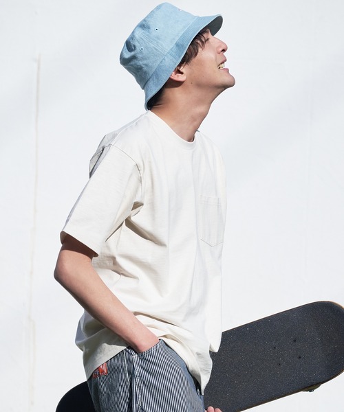 LB/S (エルビーエス)の「汗染みの目立ちにくいTシャツ ZEROSTAIN ゼロステイン 撥水性 UVカット スラブ胸ポケット付き クルーネックTシャツ(Tシャツ/カットソー・メンズ・アイボリー/ブラック/ネイビー/ブルー/スミクロ/カーキ・MEDIUM/X-LARGE/LARGE/SMALL)」の19枚目の写真