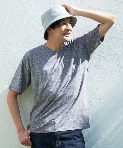 LB/S (エルビーエス)の「汗染みの目立ちにくいTシャツ ZEROSTAIN ゼロステイン 撥水性 UVカット スラブ胸ポケット付き クルーネックTシャツ(Tシャツ/カットソー・メンズ・アイボリー/ブラック/ネイビー/ブルー/スミクロ/カーキ・MEDIUM/X-LARGE/LARGE/SMALL)」の9枚目の写真