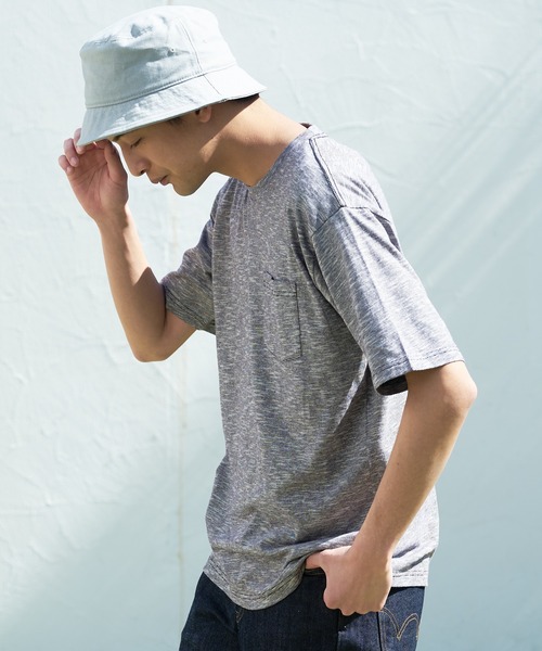 LB/S (エルビーエス)の「汗染みの目立ちにくいTシャツ ZEROSTAIN ゼロステイン 撥水性 UVカット スラブ胸ポケット付き クルーネックTシャツ(Tシャツ/カットソー・メンズ・アイボリー/ブラック/ネイビー/ブルー/スミクロ/カーキ・MEDIUM/X-LARGE/LARGE/SMALL)」の11枚目の写真