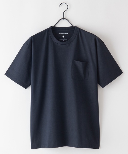LB/S (エルビーエス)の「汗染みの目立ちにくいTシャツ ZEROSTAIN ゼロステイン 撥水性 UVカット スラブ胸ポケット付き クルーネックTシャツ(Tシャツ/カットソー・メンズ・アイボリー/ブラック/ネイビー/ブルー/スミクロ/カーキ・MEDIUM/X-LARGE/LARGE/SMALL)」の22枚目の写真