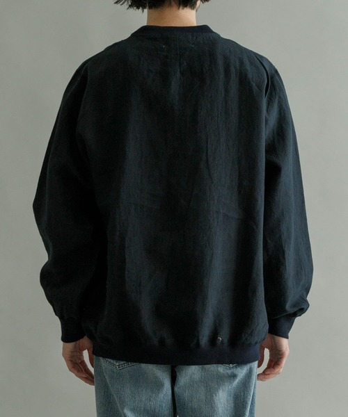 K ITO(ケーイトウ)の「K ITO 高密度-/60リネンプルオーバー(Tシャツ/カットソー・メンズ・ホワイト/ネイビー・2/3)」の10枚目の写真