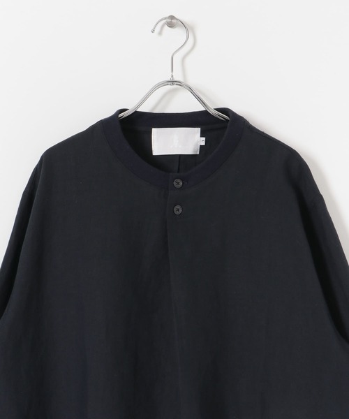 K ITO(ケーイトウ)の「K ITO 高密度-/60リネンプルオーバー(Tシャツ/カットソー・メンズ・ホワイト/ネイビー・2/3)」の13枚目の写真