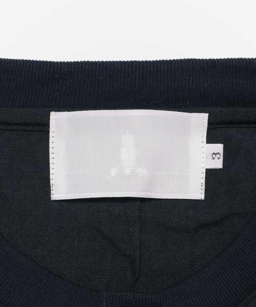 K ITO(ケーイトウ)の「K ITO 高密度-/60リネンプルオーバー(Tシャツ/カットソー・メンズ・ホワイト/ネイビー・2/3)」の17枚目の写真