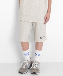 GLAZOS（グラソス）の「[ワイド]ミニ裏毛・カレッジプリントハーフパンツ【セットアップ対応】（その他パンツ・キッズ）」