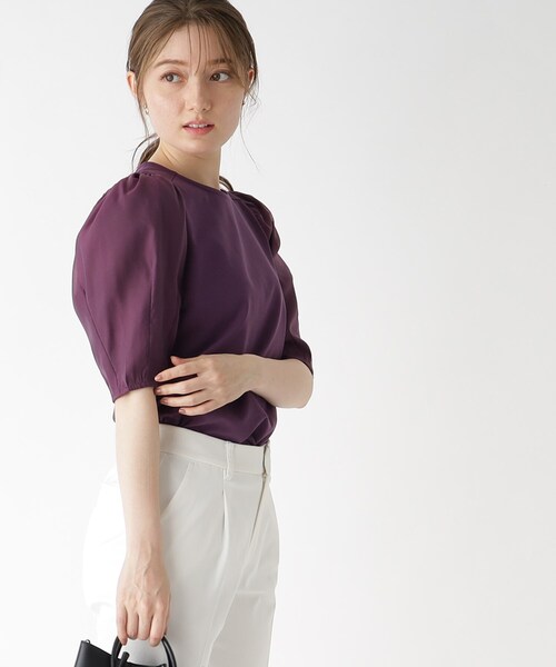 シアータックスリーブトップス【洗濯機洗い可・イージーケア】