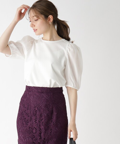 シアータックスリーブトップス【洗濯機洗い可・イージーケア】