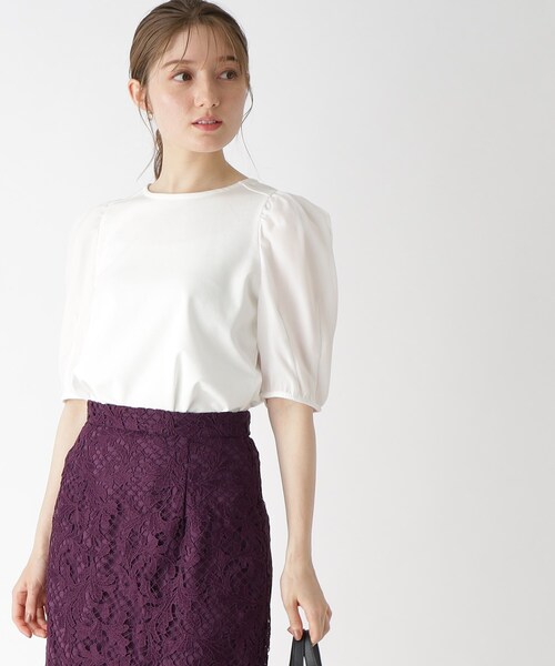 シアータックスリーブトップス【洗濯機洗い可・イージーケア】