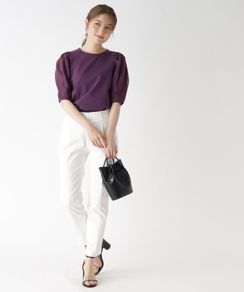 シアータックスリーブトップス【洗濯機洗い可・イージーケア】