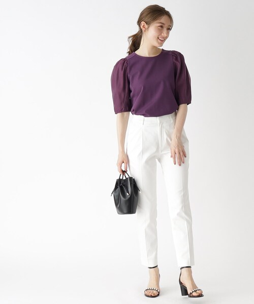 シアータックスリーブトップス【洗濯機洗い可・イージーケア】