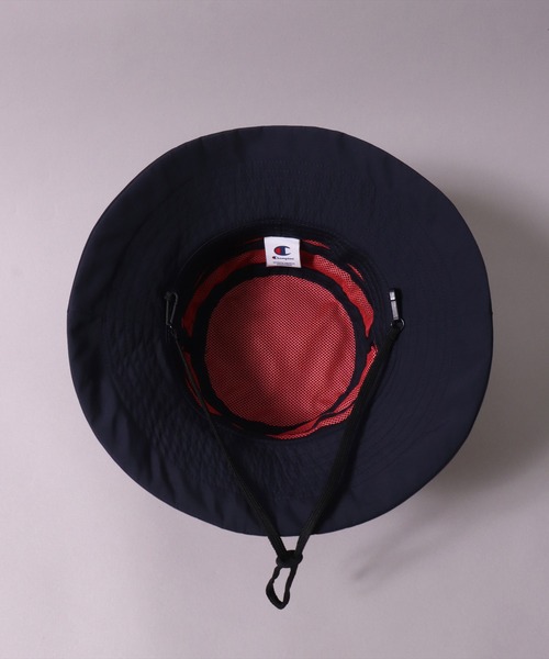 Champion(チャンピオン)の「(LF)【Champion】ブランド ワッペン あご紐付き タフタハット(ハット・レディース・モスグリーン/ネイビー/ブラック/グレイッシュベージュ・ONE SIZE)」の7枚目の写真