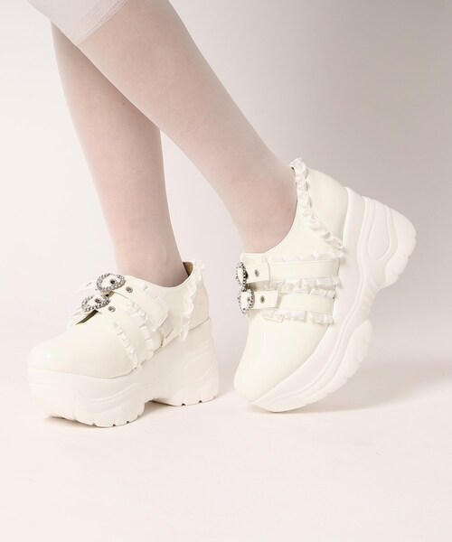 cs T&P(シーエスティーアンドピー)の「厚底キラキラビジュー付きスニーカー(スニーカー・レディース・ホワイト系2/ブラック系1・M/S/L/LL)」の19枚目の写真