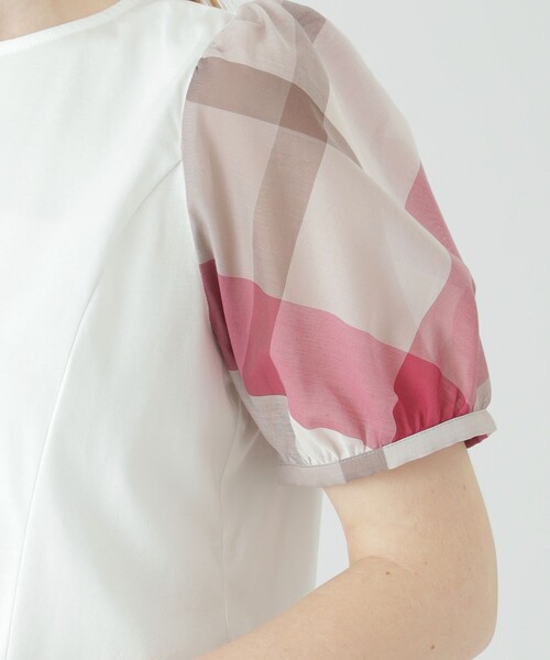 BLUE LABEL CRESTBRIDGE(ブルーレーベルクレストブリッジ)の「コットンスムースジャージートップス(Tシャツ/カットソー・レディース・ホワイト/ダークネイビー/ブルー系その他4・38)」の10枚目の写真