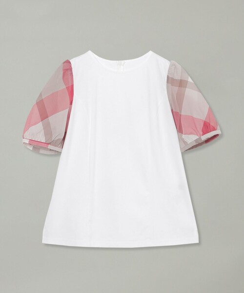 BLUE LABEL CRESTBRIDGE(ブルーレーベルクレストブリッジ)の「コットンスムースジャージートップス(Tシャツ/カットソー・レディース・ホワイト/ダークネイビー/ブルー系その他4・38)」の4枚目の写真