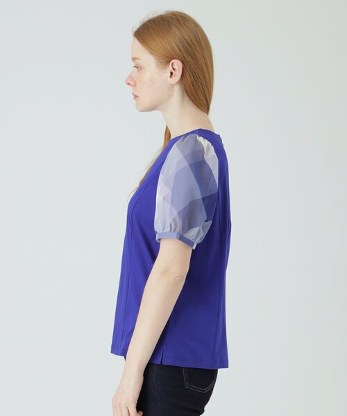 BLUE LABEL CRESTBRIDGE(ブルーレーベルクレストブリッジ)の「コットンスムースジャージートップス(Tシャツ/カットソー・レディース・ホワイト/ダークネイビー/ブルー系その他4・38)」の16枚目の写真