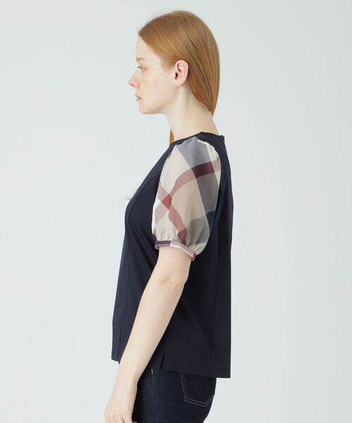 BLUE LABEL CRESTBRIDGE(ブルーレーベルクレストブリッジ)の「コットンスムースジャージートップス(Tシャツ/カットソー・レディース・ホワイト/ダークネイビー/ブルー系その他4・38)」の11枚目の写真