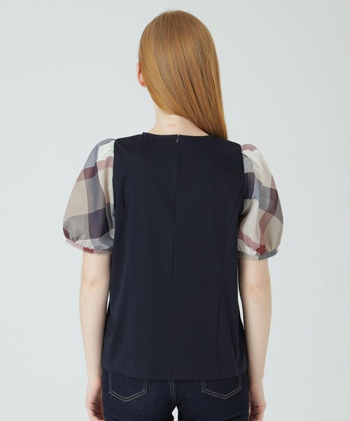 BLUE LABEL CRESTBRIDGE(ブルーレーベルクレストブリッジ)の「コットンスムースジャージートップス(Tシャツ/カットソー・レディース・ホワイト/ダークネイビー/ブルー系その他4・38)」の5枚目の写真