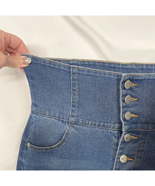 ad thie（アドティエ）の「ストレート ハイウエストスキニーパンツ（デニムパンツ・レディース・ダークブルー/ライトインディゴブルー/スカイブルー・LARGE/MEDIUM/SMALL）」の12枚目の写真