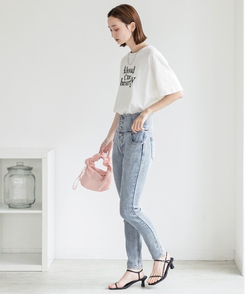 ad thie（アドティエ）の「ストレート ハイウエストスキニーパンツ（デニムパンツ・レディース・ダークブルー/ライトインディゴブルー/スカイブルー・LARGE/MEDIUM/SMALL）」の18枚目の写真