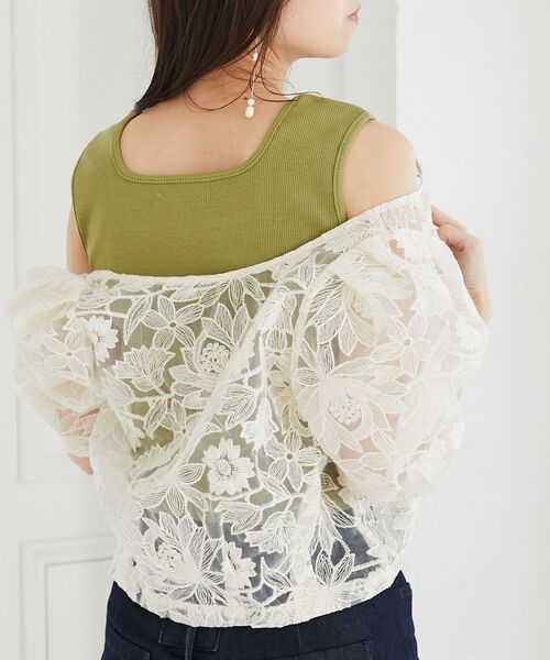 MAJESTIC LEGON(マジェスティックレゴン)の「スクエアネックタンクトップ(タンクトップ・レディース・オフホワイト/ピンク/グリーン/ブラック・MEDIUM)」の11枚目の写真