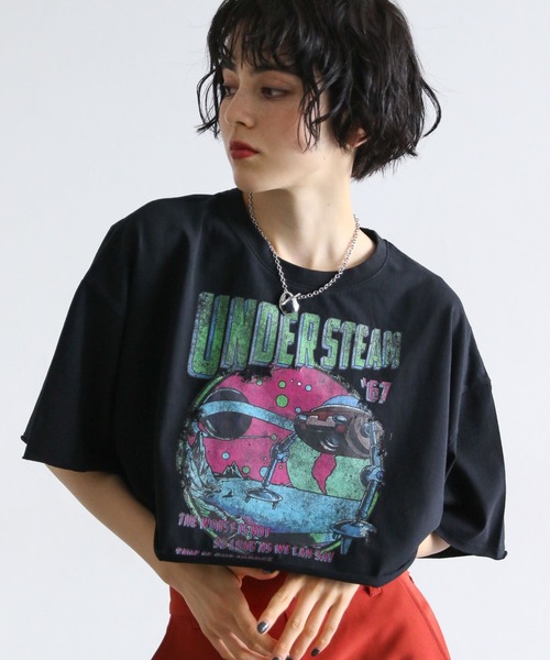PAGEBOY（ページボーイ）の「ショートロックT（Tシャツ/カットソー・レディース・チャコールグレー/オレンジ系その他/オフホワイト・FREE）」の10枚目の写真