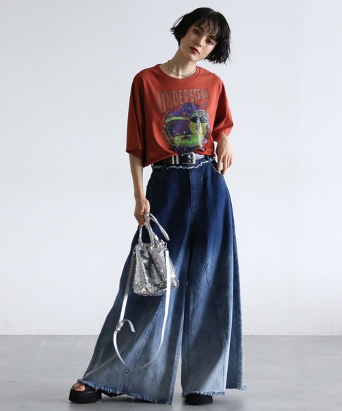 PAGEBOY（ページボーイ）の「ショートロックT（Tシャツ/カットソー・レディース・チャコールグレー/オレンジ系その他/オフホワイト・FREE）」の13枚目の写真