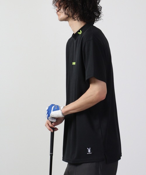 PLAYBOY（プレイボーイ）の「PLAYBOY 吸汗速乾ハイネック半袖Tシャツ（Tシャツ/カットソー・メンズ・イエロー/オレンジ/ブラック系/イエロー系/ブラック/グレー・XL/L/M）」の10枚目の写真
