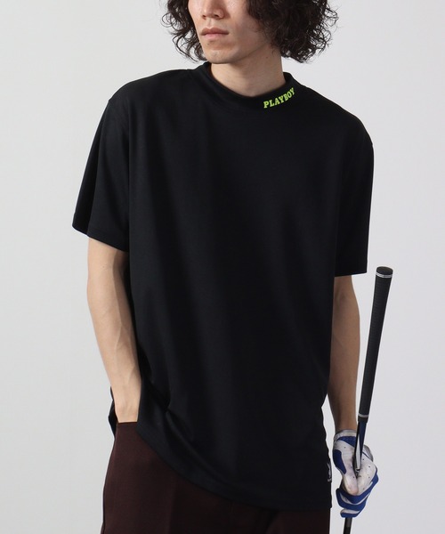 PLAYBOY（プレイボーイ）の「PLAYBOY 吸汗速乾ハイネック半袖Tシャツ（Tシャツ/カットソー・メンズ・イエロー/オレンジ/ブラック系/イエロー系/ブラック/グレー・XL/L/M）」の22枚目の写真