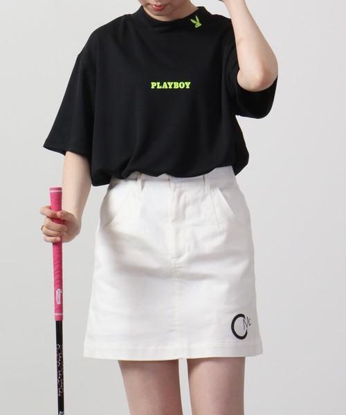 PLAYBOY（プレイボーイ）の「PLAYBOY 吸汗速乾ハイネック半袖Tシャツ（Tシャツ/カットソー・メンズ・イエロー/オレンジ/ブラック系/イエロー系/ブラック/グレー・XL/L/M）」の13枚目の写真