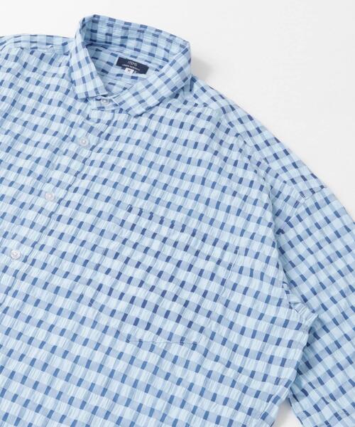 ITEMS URBANRESEARCH（アイテムズ アーバンリサーチ）の「シアサッカーチェック ショートスリーブシャツ（シャツ/ブラウス・メンズ・グリーン/ブラック/ブルー・LARGE/MEDIUM）」の18枚目の写真