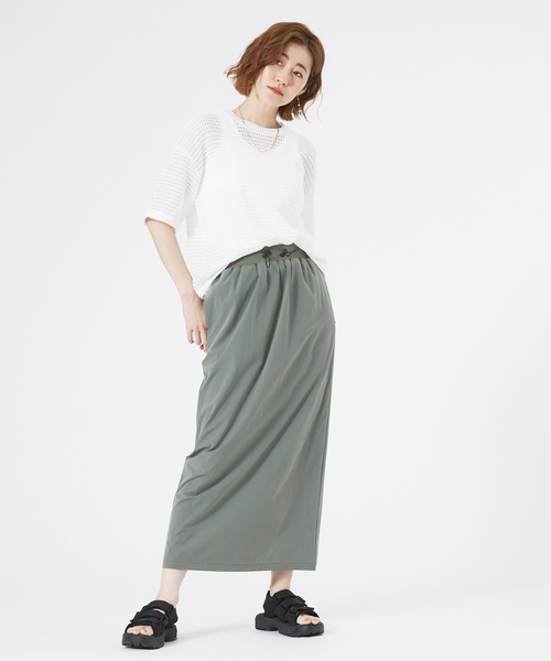 abahouse mavie（アバハウスマヴィ）の「【シアートップス】メッシュ半袖プルオーバー（Tシャツ/カットソー・レディース・ライム/ホワイト/ブラック/ブラウン・フリー）」の5枚目の写真