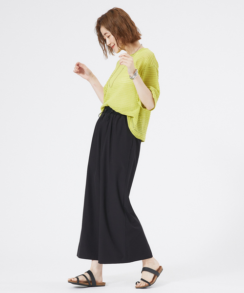 abahouse mavie（アバハウスマヴィ）の「【シアートップス】メッシュ半袖プルオーバー（Tシャツ/カットソー・レディース・ライム/ホワイト/ブラック/ブラウン・フリー）」の13枚目の写真