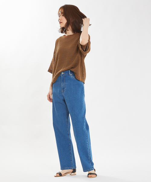 abahouse mavie（アバハウスマヴィ）の「【シアートップス】メッシュ半袖プルオーバー（Tシャツ/カットソー・レディース・ライム/ホワイト/ブラック/ブラウン・フリー）」の15枚目の写真