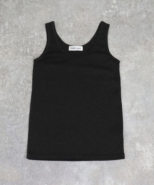 fredy emue（フレディエミュ）の「ラメタンクトップ（Tシャツ/カットソー・レディース・ブラック/シルバー/ベージュ・38）」の2枚目の写真