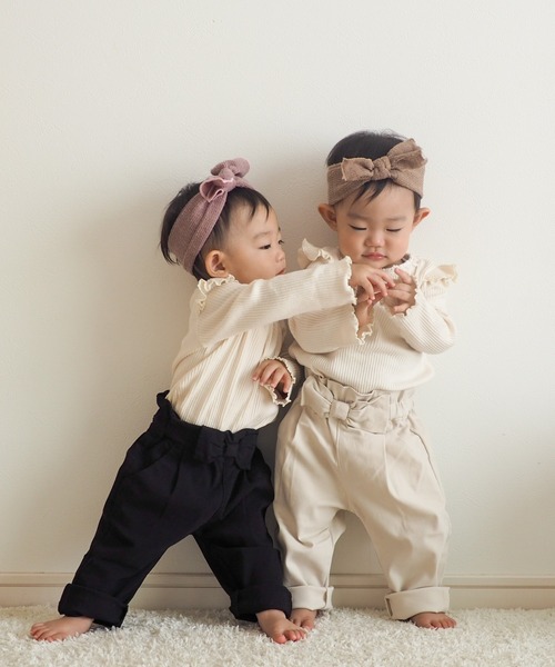 MAKE YOUR DAY（メイクユアデイ）の「ぐいんぐいんのストレッチリボンパンツ■80～140cm（その他パンツ・キッズ・ブラック/アイボリー/ブラウン/カーキ・90/100/120/130/140/110/80）」の16枚目の写真