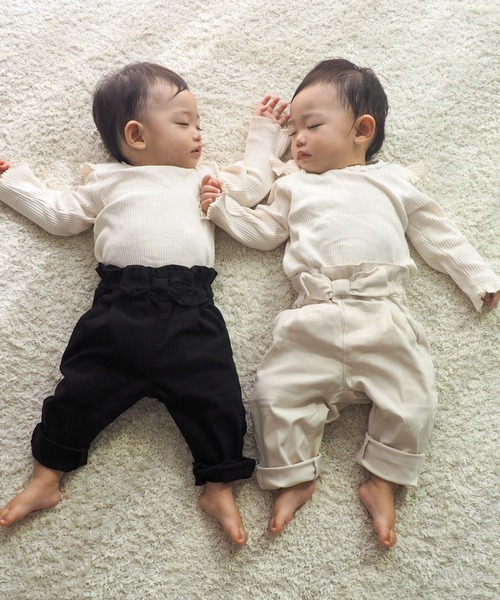 MAKE YOUR DAY（メイクユアデイ）の「ぐいんぐいんのストレッチリボンパンツ■80～140cm（その他パンツ・キッズ・ブラック/アイボリー/ブラウン/カーキ・90/100/120/130/140/110/80）」の17枚目の写真