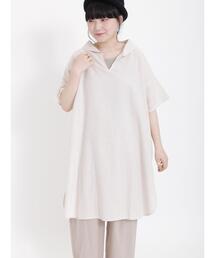 【クールコットン】柄アソートスキッパーチュニック